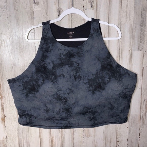 Old Navy Active Powerchill Light Support Go Dry Crop Tye Dye Built In Bra 4X - Picture 5 of 11